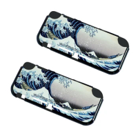 2X For Nintendo Switch Lite Protective Shell, Full Cover Upper And Lower Cover Painted Shell SX-117 Ukiyo-E Sea Waves