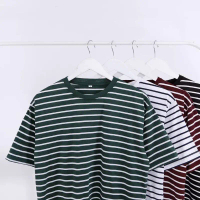 KAOS STRIPE SALUR BELANG Pria/WANITA UNISEX BAHAN DISTRO KATUN 30s REAKTIF Nyaman High 