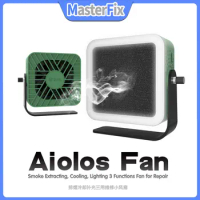 2UUL Aiolos Fan Solder iron Smoke Absorber Soldering Fume Smoke Extracting/Cooling/Lighting 3 Functions Fan for Repair Type-C
