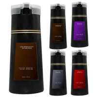 Natural Hair Dye Shampoo Portable Enriched Color Shampoo Hair Dye Covering White Hair Shampoo Black Red Purple Brown 200ml