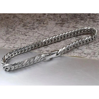 Gelang Titanium Pria Wanita Rantai silver kecil Elegan Stainless