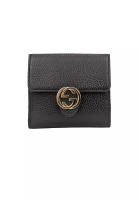 Gucci Gucci Interlock GG Bifold Leather Wallet Black 615525