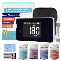Hemoglobin Tester Kit, Hemoglobin Tester, Cholesterol Test Kit, Uric Acid Test Kit, Contains a Total of 40 Test Strips