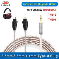 OKCSC Standard Balanced Earphone Cable for FOSTEX TH900MKII TH610 TH909 4-Core Upgrade 2.5mm/3.5mm/4.4mm/Type-c Plug Audio Cable