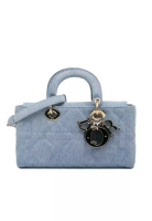 Dior 二手 Dior 小號牛仔布 Macrocannage Lady D Joy