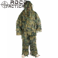 ROCOTACTICAL Breathable Lightweight Camouflage Sniper Ghillie Suit Sniper Airsoft Paintball Military Camouflage Suit Woodland