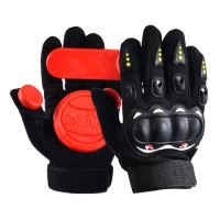 Three slider longboard gloves Intermediate downhill board brake gloves Skateboard protective gear POM soft plastic
