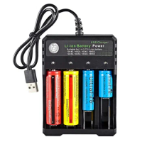18650 Battery Charger 1 2 4 Slots Independent Charging 3.7V Li-ion Rechargeable Battery Charger for 10440 14500 16340 16650