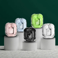 Original T2 Wireless Bluetooth Earphone Transparent HIFI Headphones LED Power Digital Display Stereo