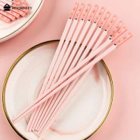 1 Pairs Amber Sakura Chopsticks Reusable Cherry Blossom Non-slip Japanese Sushi Food Sticks Chinese Antibiosis Cooking Tableware