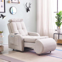Fabric single sofa electric recliner small household balcony club leisure multi-functional bed chair