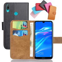Huawei Y7 2019 Case 6.26" Flip Fashion Soft Leather Huawei Y 7 2019 Y7 2019 Exclusive Phone Cover Cases Wallet Funda Coque