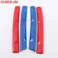 OUBOLUN For Volkswagen Tiguan MK2 2017-2019 Front Grill Color Modified Reflective Sticker Cover Trim Exterior Accessories ABS