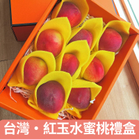 【仙菓園】台灣 4A紅玉水蜜桃禮盒 2盒組.每盒9顆入.單顆約150g±10%(冷藏配送)