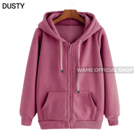 JAKET ZIPPER HOODIE POLOS M,L,XL,XXL DUSTY PINK PRIA WANITA WAME sweater hoodie cowok
