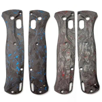 2 Colors Full 3K Carbon Fiber Knife Handle Patch Scales For Genuine Benchmade Bugout 535 Knives Grip DIY Making Accessories Part