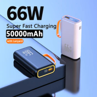 Power Bank 50000mAh 66W Super Fast Charging External Battey Charger for Huawei Mate40 P50 iPhone 14 13 Xiaomi Portable Powerbank