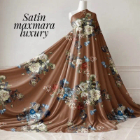 Kain satin maxmara luxury motif bunga halus,lembut mewah & elegan