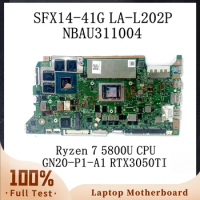 LA-L202P W/ Ryzen 7 5800U CPU NBAU311004 Mainboard For Acer Swift X SFX14-41G Laptop Motherboard GN2