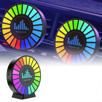Car LED Vent Circle Aromatherapy Sound Pickup Light Ambient Light Car Music Rhythm Light Car Ornamen