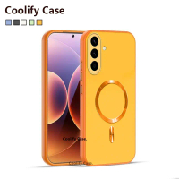 Sarung untuk Samsung Galaxy A27/A17/A57/A37: penutup belakang PC dengan kulit matte magnetik, tepi s