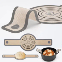 Silicone Bread Sling Dutch Oven Non-Stick Silicone Bread Baking Mat With Extra Reusable Long Handles Bread Baking Sheet Liner