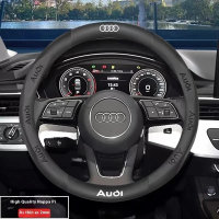 Car AntiSlip Carbon Fiber Leather Steering Wheel Cover For Audi A3 A4 A5 A6 A7 A8 Q1 Q2 Q3 Q5 Q7 Q8 