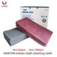 25pcs NORTON Melon Cloth Cleaning Cloth 230x115mm Red Gray Industrial Polishing Metal Rust Drawing Clean 360grit1500grit