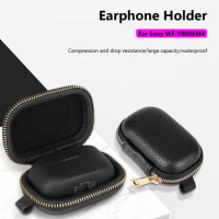 Portable Headphone Carrying Bag Waterproof Wireless Earphone Protector EVA Zipper PU Lychee Shock Absorption for Sony WF-1000XM4