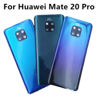 For huawei Mate 20 Pro Glass Back Cover Rear Door Housing Battery Case Repair Parts For Mate20 Pro With Camera Lens Logo