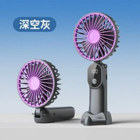 A52- (灰色)新款手持小風扇 Mini手持充電風扇 小風扇 迷你風扇 便攜風扇 迷你小風扇 USB充電式小風扇 無線便攜小風扇 手提風扇 掛頸風扇 迷你手提風扇 無線手提風扇 LED數顯掛脖風扇