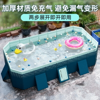 游泳池兒童家用免充氣可折疊水池嬰兒游泳桶家庭戶外大型支架泳池