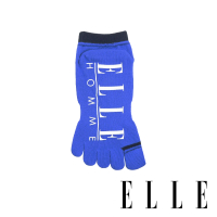 【ELLE HOMME】1/4簡約止滑五趾男襪-藍(五趾襪/五指襪/男襪)