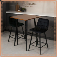 Woodland Rubber Solid Wood 95cm Dining Set Bar High Table Island Chair Set Island Table Set