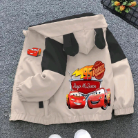 JAKET ANAK LAKI LAKI, JAKET KEREN, JAKET PARASUT GAMBAR MOBIL MICQUEEN, size. m. untuk usia 3_5 thn 