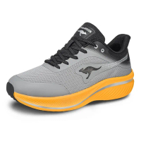 【KangaROOS】美國袋鼠鞋 男 RUN LUNAR輕量跑鞋/運動/穿搭/生活 灰橘(KM41588)