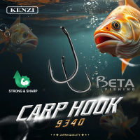 Kenzi Mata Kail Carp Hook 9340 Teflon - Alat Pancing Berkualitas Tinggi - Umpan