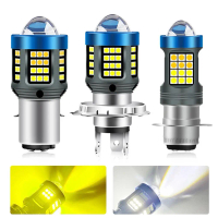 1PCS Motorcycle LED Headlight 25W Mini Driving Light Dual White H4 P15D Yellow Light Color O5I7