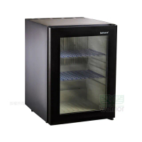【Dellware 德萊維】36L超靜音運行鋼化玻璃門右開吸收式無聲客房冰箱(XC-40RT黑色)