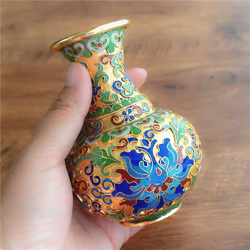 銅胎景泰藍花瓶的價格推薦- 早期收集 銅胎景泰藍 琺瑯彩 七宝焼▽