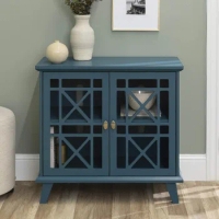 TV cabinet, specialty buffet side panel with door storage cabinet, dining room console, living room, 32 inch, blue, TV cabinet