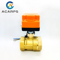 1-1/2" Brass Motorized Ball Valve 3-Wire 2-Way Control Electric Ball Valve with Manual switch