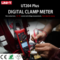UNI-T UT204 Plus/UT210 Series Clamp Ammeters. Temperature Voltage Tester LCD Digital Current clamp AC/DC NCV True Rms Multimeter