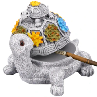 Ash Tray Cute Turtle Ashtray with Lid Resin Cigarette Ashtray Multipurpose Exquisite Craft Ashtray Decorations for Home Porch