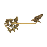 Home Living Room Vintage Brass Curtain Hook Wall Decoration Door Curtain Swallow Creative Shape Fixed Wall Hook