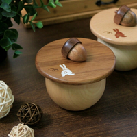 日本手作橡果木杯蓋(兔子胡桃木紋)《 杯蓋 YUMEKOBO 杯具 木杯蓋 杯子用 防塵 保溫》