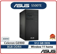 【2024.1】ASUS 華碩  H-S500TE-0G6900013W  雙核大容量電腦桌機 G6900/8G/512G_SSD/300W/Win11/HY(無鍵鼠)