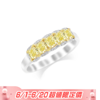 【AURORA 歐羅拉】一克拉天然黃彩鑽石18K金鑽戒 牽絆(Fancy Light Yellow/VS2)