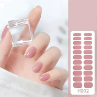 Full Cover Gel Nail Stickers 22 Tips/Sheet UV Lamp Cured Gel Macaron Color Nail Polish Semi Cured Gel Sticker Nail Art Sticker