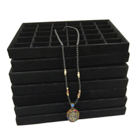 絨布黑色珠寶飾品展示托盤首飾收納盒展示盤飾品項鏈戒指展示